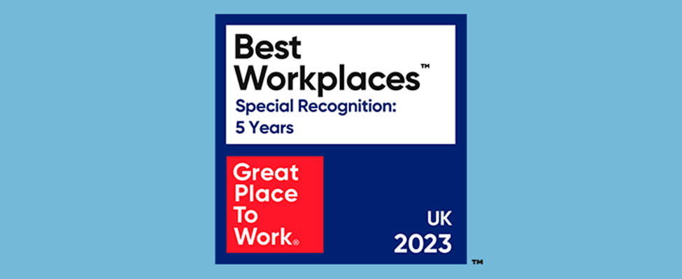 Five in a row – We’re accredited as a UK’s Best Workplace for a fifth year!